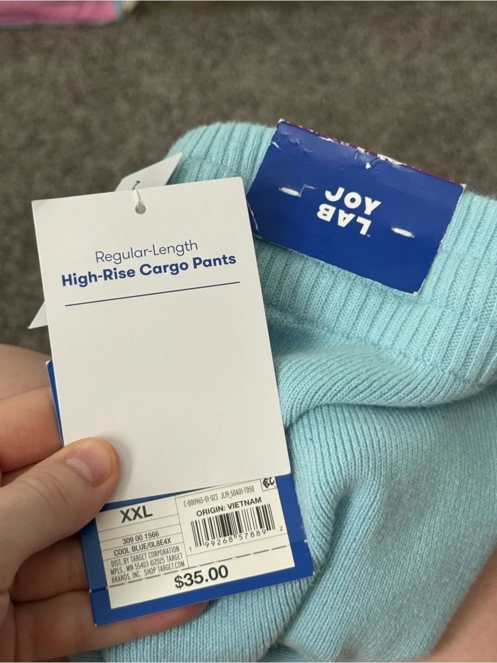 Light Blue knit JoyLab high rise cargo Pants